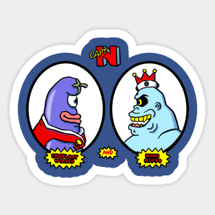 Eggplant Wizard and King Hippo Sticker